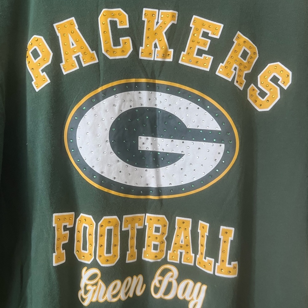 Women’s NFL Green Bay Packers Long Sleeve Tee - Dark Green & Cream - Picture 5 of 6